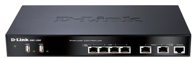 Коммутатор D-Link PROJ WLAN Controller, 4x1000Base-T, 2x1000Base-T Option, 2xUSB ports, RJ45 Consol, 12/66 Unified APs management ability