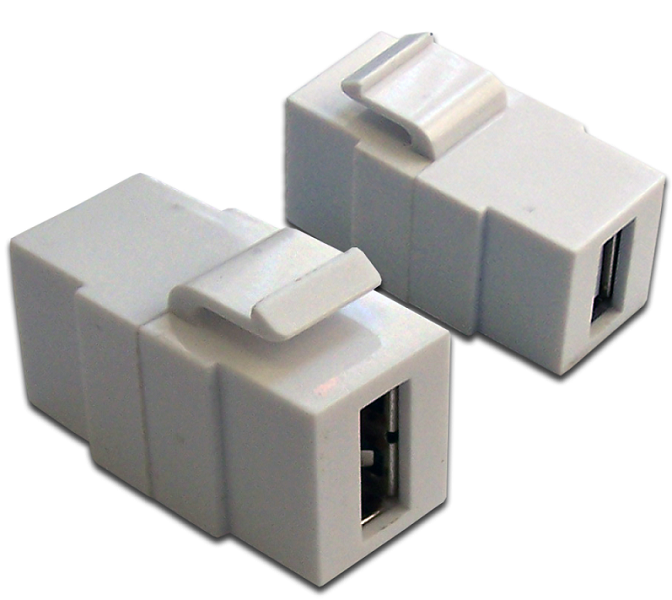  Модуль Keystone, USB 2.0, тип A, мама-мама, 180 градусов, белый