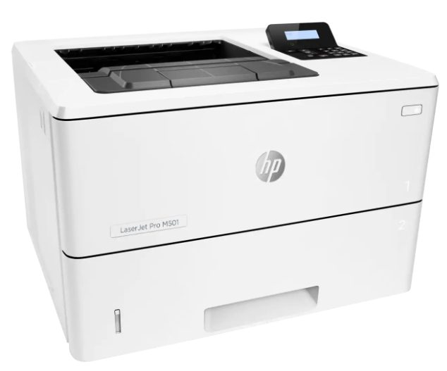 Принтер HP LaserJet Pro M501dn (A4, 1200dpi, 43ppm, 256Mb, 2trays 100+550, USB/GigEth, Duplex, repl. CE526A, CE528A)