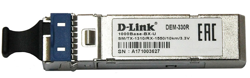 Модуль D-Link WDM SFP Transceiver, 1000Base-BX-U, Simplex LC, TX: 1310nm, RX: 1550nm, Single-mode, 10KM