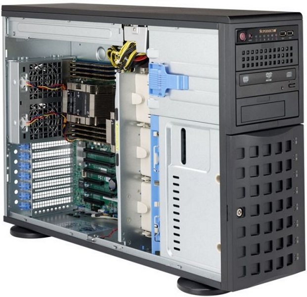 Серверная платформа Supermicro SuperServer 4U 7049P-TRT noCPU(2)2nd Gen Xeon Scalable/TDP 70-205W/ no DIMM(16)/ SATARAID HDD(8)LFF/ 2x10GbE/ 6xFH, M2/ 2x1280W