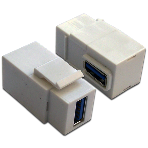  Модуль Keystone, USB 3.0, тип A, мама-мама, 90 градусов, белый