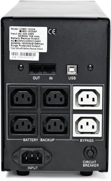 Источник бесперебойного питания Powercom Back-UPS IMPERIAL, Line-Interactive, 3000VA/1800W, Tower, 6*IEC320-C13 (6 batt), LCD, USB (747929)