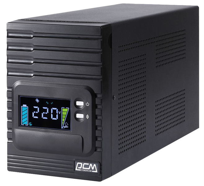 Источник бесперебойного питания Powercom Smart King Pro+ SPT-1000, Line-Interactive, LCD, 1000VA/800W, Tower,  8*IEC320-C13, SNMP Slot, black (1152559)