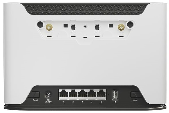 Точка доступа MikroTik Chateau LTE12 kit with 716MHz four core CPU, 256MB RAM, 5 x Gigabit LAN, two wireless interfaces (built-in 2.4Ghz 802.11b/g/n two chain wireless with integrated antennas, built-in 5Ghz 802.11