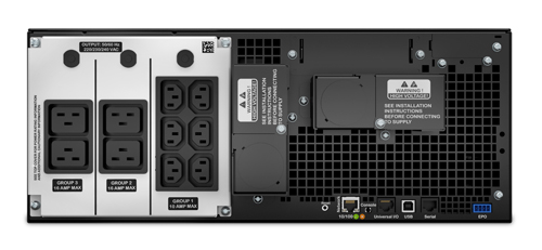 Источник бесперебойного питания для персональных компьютеров и серверов APC Smart-UPS SRT RM, 6000VA/6000W, On-Line, Extended-run, Rack 4U (Tower convertible), Pre-Inst. Web/SNMP, with PC Business, Black, 1 year warranty