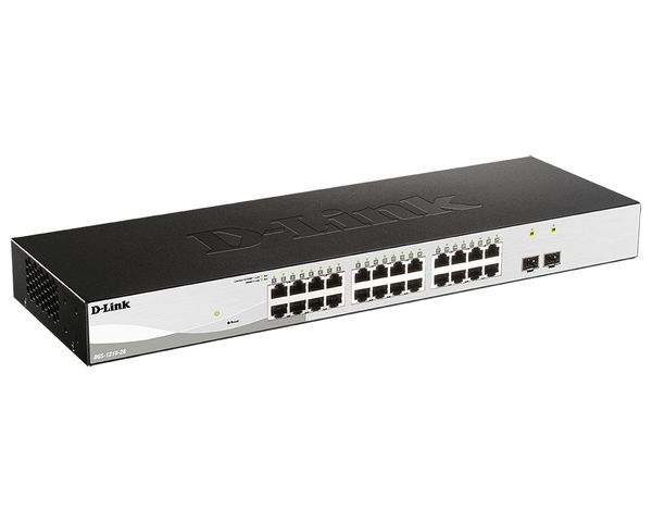 Коммутатор D-Link Managed L2 Switch 24x1000Base-T, 2x1000Base-X SFP, Surge 6KV, CLI