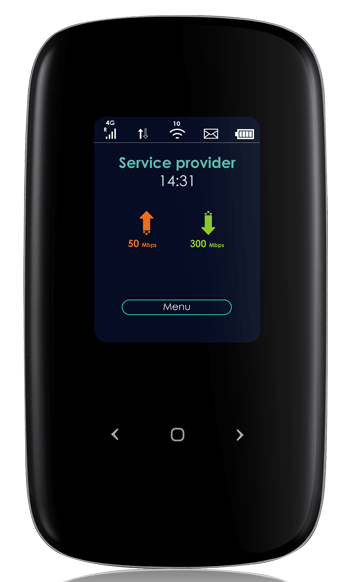  Портативный LTE Cat.6 Wi-Fi маршрутизатор Zyxel LTE2566-M634 (вставляется сим-карта), 802.11ac (2,4 и 5 ГГц) до 300+866 Мбит/с, цветной дисплей, питание micro USB, батарея до 10 часов