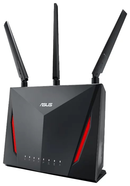 Роутер ASUS RT-AC86U Gamer //802.11b/g/n/ac, 750 + 2167Mbps, 2,4 + 5 gGz, 3 antenna + 1 internal, USB, GBT LAN ; 90IG0401-BU9000