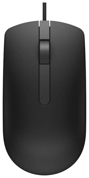 Мышь оптическая проводная (черная) Dell Mouse MS116 Wired; USB; optical; 1000 dpi; 3 butt; Black