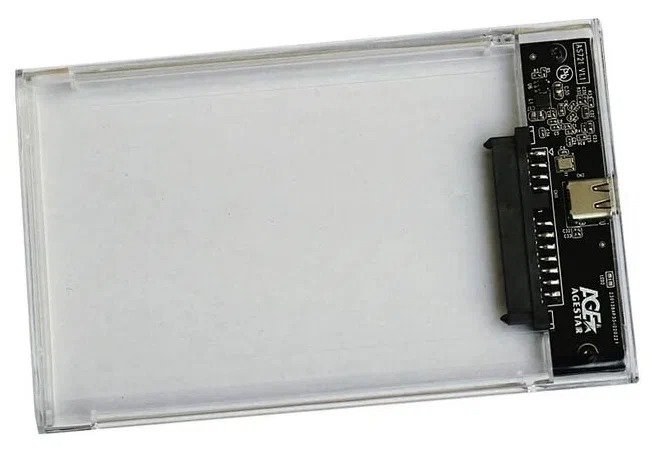 Внешний корпус для hdd AgeStar 3UB2P6C SATA III пластик прозрачный 2.5"