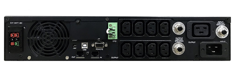 Источник бесперебойного питания Powercom Smart-UPS SMART RT, Line-Interactive, 2000VA/1800W, Rack/Tower, 8*IEC320-C13+C19 (9 batt), Serial+USB, SNMP Slot, подкл. доп. Батарей (1157682)
