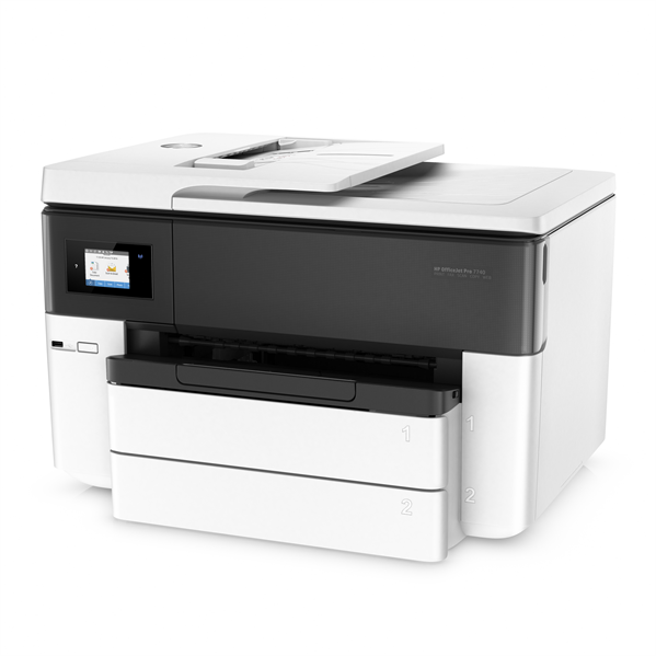 Струйное многофункциональное устройство HP OfficeJet Pro 7740 WF AiO Printer (p/c/s/f , A3, 22/18ppm, duplex, ADF 35, USB/Eth/Wi-Fi, 2 trays 250+250, cartr. CMYK in box)