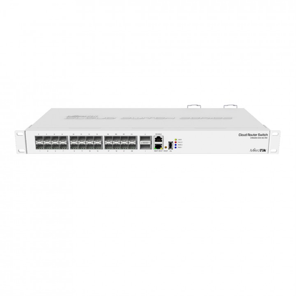Коммутатор MikroTik Cloud Router Switch 326-24S+2Q+RM with 2 x 40G QSFP+ cages, 24 10G SFP+ cages, 1x LAN port for management, RouterOS L5 or SwitchOS (dual boot), 1U rackmount enclosure, Dual redundant PSU