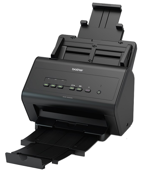 Настольные сканеры Brother Документ-сканер ADS-3000N, A4, 50 стр/мин, 256 Мб, цветной, Duplex, ADF50, USB 3.0, GigaLAN, FineReader Professional
