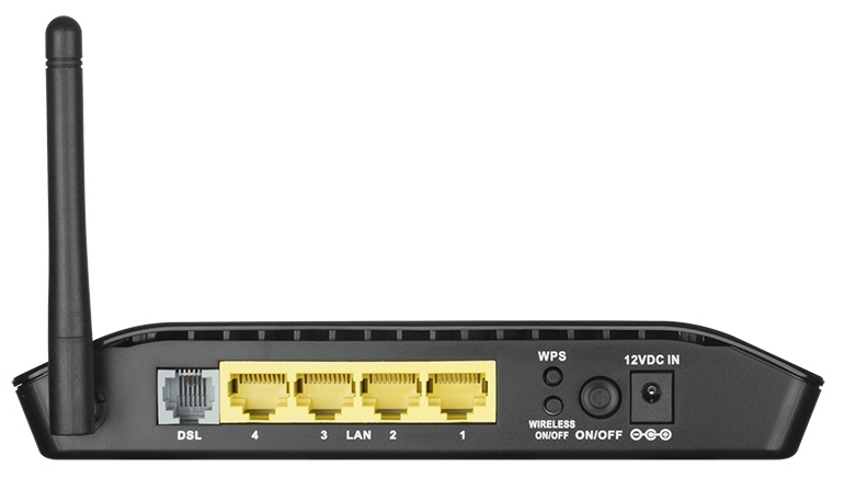 Маршрутизатор D-Link ADSL2+  N150 Wi-Fi Router, 4x100Base-TX LAN, 1x2dBi external antenna, Annex B, DSL port, Ethernet WAN support