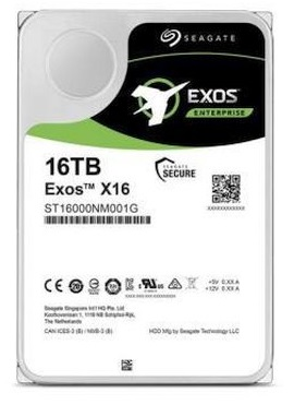 Жесткий диск HDD SATA Seagate 16Tb, ST16000NM001G, Exos X16, 7200 rpm, 256Mb buffer, 1 year
