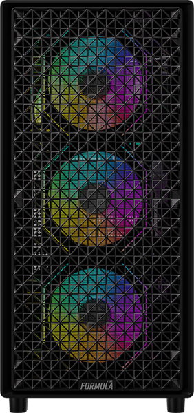 корпус Formula V Line MANA Dynamic Black AR, ATX, TYPE-C*1, USB3.0*2, FRONT 3x120mm ARGB, REAR 1x120mm ARGB