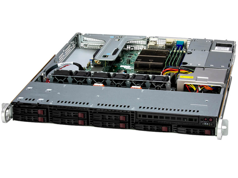 Supermicro SuperServer 1U 111R-M noCPU(1) E-2400 series/ noDIMM(4)/ 8x2,5"/ 2x600W/ SFT-DCMS-Single/ 1st config