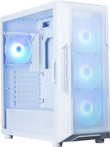 корпус ZALMAN I3 NEO ARGB V2 WHITE, ATX, WHITE, FRONT MESH, WINDOW, 2x3.5", 3x2.5", 1xUSB2.0, 2xUSB3.0, 1xUSB Type-C, FRONT 3x120mm ARGB, REAR 1x120mm ARGB