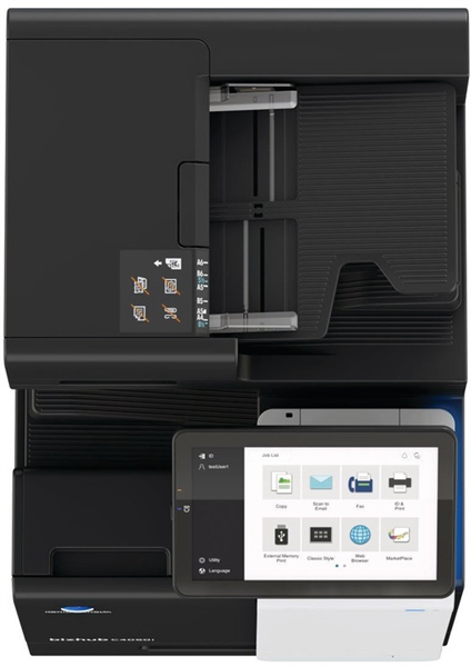 Лазерное многофункциональное устройство Konica Minolta bizhub C4050i (МФУ, Color, 40 ppm, Duplex, 1200x1200, 60-210 g/m2, RAM 5GB, 256GB SSD, 1,6 GHz, panel 10,1" sensor, USB/GBE/WiFi(opt.), DADF 80, full toners, запуск инженером платно)