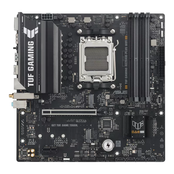Материнская плата ASUS TUF GAMING A620AM-PLUS WIFI, AM5, A620A, 4*DDR5, 4*SATA, 2*M.2, 2*USB 3.2, 4*USB 2.0, 1*PCIx16, 1*PCIx1, 2*DP+HDMI, mATX; 90MB1MZ0-M0EAY0