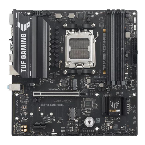 Материнская плата ASUS TUF GAMING A620AM-PLUS, AM5, A620A, 4*DDR5, 4*SATA, 2*M.2, 2*USB 3.2, 4*USB 2.0, 1*PCIx16, 1*PCIx1, 2*DP+HDMI, mATX;