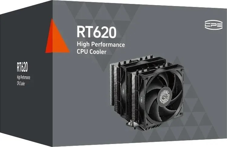Кулер для процессора PCCooler RT620PRO BK, 2x120mm FAN, 6 HEAT PIPES, 4-PIN PWM, 500-2200 RPM, 34.9 DBA, HYDRO BEARING, LGA 1851/1700/1200/115X, AMD AM5/AM4