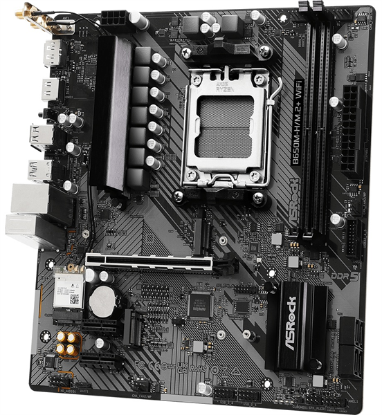 Материнская плата ASROCK B760M PRO RS WIFI, LGA1700, B760, 4*DDR5, 4*SATA, 3*M.2, 3*USB 3.2, 2*USB 2.0, Type-C, 2*PCIx16, 1xM.2 (Key E), HDMI+DP, mATX