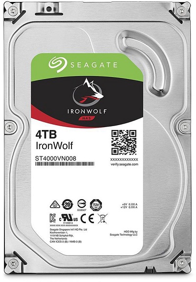 Seagate IronWolf NAS HDD SATA 4Tb, 5900 rpm, 64Mb buffer, 512e/4Kn, ST4000VN008, 1 year, (аналог ST4000VN000)
