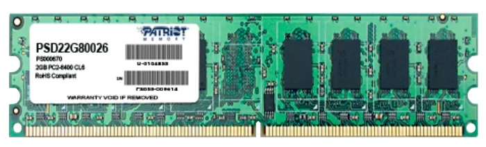 Оперативная память Patriot SL DDR2 DIMM 2GB 800MHz CL6 1*2GB 6-6-6-18 1.8V