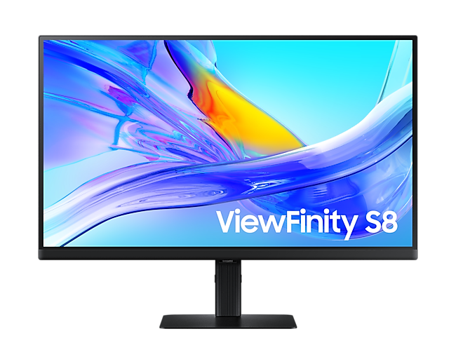 Монитор Samsung 27" ViewFinity S8 S27D804UAI IPS LED 16:9 3840x2160x60Hz 5ms 350cd 1000:1 178/178 1,07 млрд;HDR10;DP;HDMI;USB-C(90 Вт);USB3.0x3;RJ45;KVM Switch;Tilt; Swiv; HAS; Pivot; VESA; Black