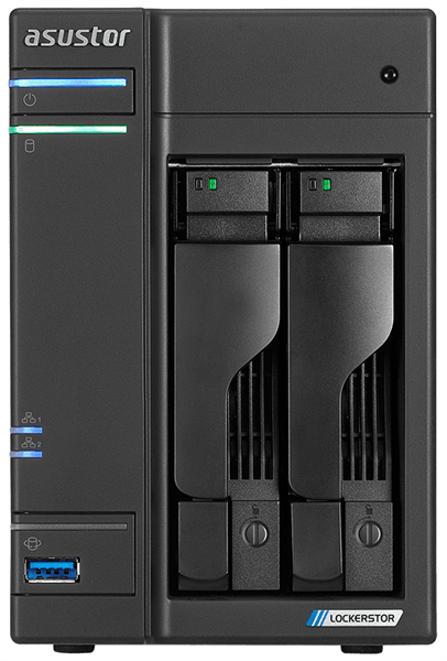 сетевое хранилище ASUSTOR AS6602T 2-Bay NAS/Media player/Intel Celeron J4125 2.0GHz up to 2.7GHz (Quad-Core), 4GB SO-DIMM DDR4, noHDD(HDD,SSD),/2x1GbE(LAN)/3xUSB3.2,HDMI (потёртости, после СЦ)
