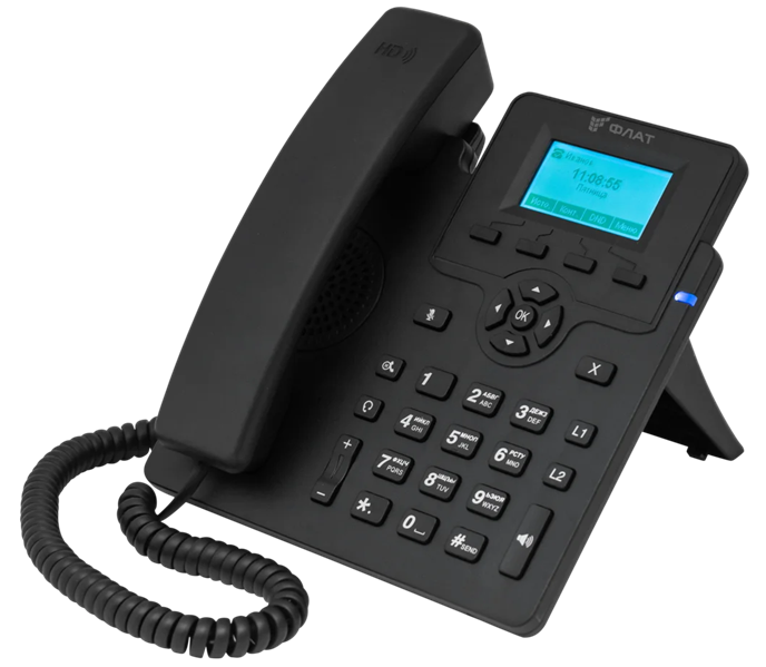 IP-телефон Flat-Phone C10: 2 SIP-аккаунта, 2 порта 10/100BASE-T (RJ-45), ЖК-дисплей, PoE, РЕЕСТР