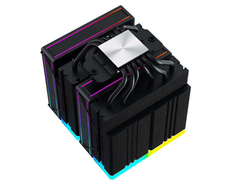 Кулер для процессора ID-COOLING FROZN A620 ARGB LGA1700/1200/115X/AM5/AM4 (6шт/кор, TDP 270W, PWM, черный, 6 тепл.трубок + медная база, DUAL ARGB FAN 120mm) RET