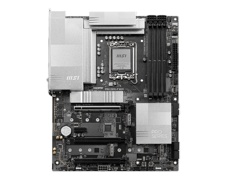 Материнская плата MSI PRO Z890-P WIFI/Z890/LGA1851/4DDR5/3PCI-Ex16/1PCI-Ex1/4M.2 /1USB4/1USB3.2 Gen2 X2/2USB