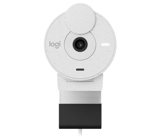 Веб-камера Logitech Webcam Brio 300, 1920x1080, Off-White, защитная шторка, USB-C, [960-001442]