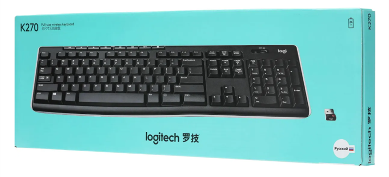 Клавиатура Logitech Wireless Keyboard K270, Black, CN, Rus/Eng [920-003757]