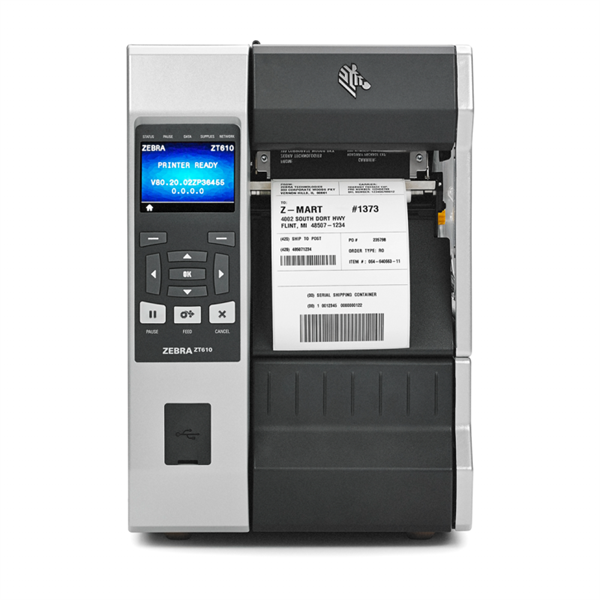 Принтер этикеток промышленный Zebra ZT610, 4", 300 dpi, Serial, USB, Ethernet, BT 4.0, USB Host, Cutter, Color, ZPL