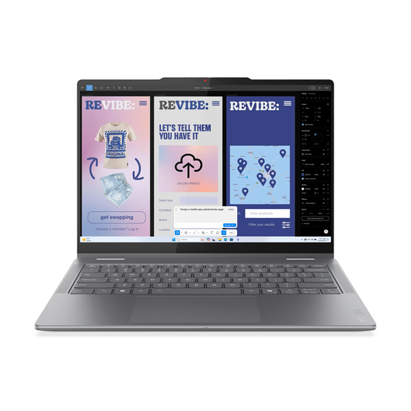 Ноутбук Yoga 7 2-in-1 14ILL10 14" 2.8K WQXGA+ (2880x1800) OLED 1100N Touch, Ultra 7 258V, 32GB Soldered LPDDR5x, 1TB SSD M.2, Arc Graphics 140V, WiFi7, BT, 5.0MP+IR Cam, 70Wh, 65W USB-C, NoOS, 1Y, 1.38kg