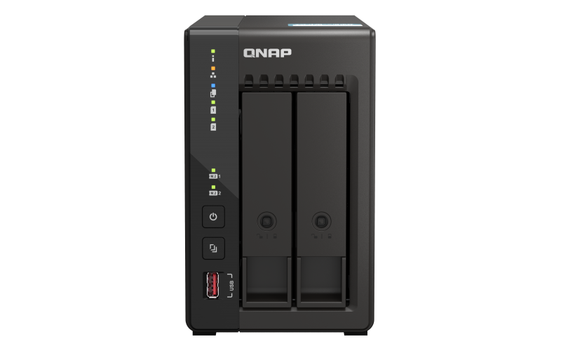 Система хранения данных QNAP SMB QC 2.0GHzCPU/8gb(16)/2 bay SATA (3.5" or 2.5")/2xM.2/2x2.5 GbE/2xHDMI/iSCSI/1xPS/3YW TS-253E-8G-EU-QL
