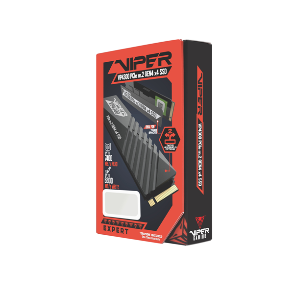 Твердотельный накопитель Patriot Viper VP4300 1TB M.2 2280 NVMe PCIe 4.0 x4 R7400/W5500 TBW 1000TB DRAM-Buffered 3D NAND TLC