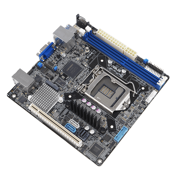 Серверная материнская плата ASUS Motherboard P12R-I Mini-ITX,1xLGA1200,2x3200/2933/2666UDIMM(upto64GB),6xSATA3 6Gb/s p,1xM.2,1xPCIe Gen4 slot (1x16),3Y Wr