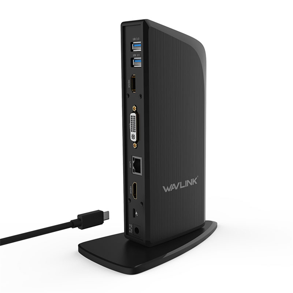 Док-станция Docking Station WAVLINK USB-C&USB3.0 Universal with 65W PowerDelivery Include 20V/5A PowerAdapter/4xUSB3.0/2xUSB-C/1xHDMI 4K 30HZ/1xHDMI 2K 50HZ/1xDVI/DVItoVGA adapter/1xGigabit LAN/1xAudio In/Out