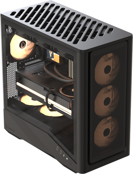 корпус Formula V Line Air Power G9 DUO PA Black, ATX, TYPE-C*1, USB3.0*2, MESH/GLASS FRONT PANEL, FRONT 3x PERFORMANCE ARGB, REAR 1x PERFORMANCE ARGB
