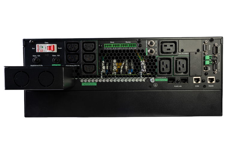 Источник бесперебойного питания Systeme Electric Smart-Save Online SRT, 5000VA/5000W, On-Line, Extended-run, Rack 4U (Tower convertible), LCD, 5xC13, 3xC19, USB, RS-232, SNMP Intelligent Slot