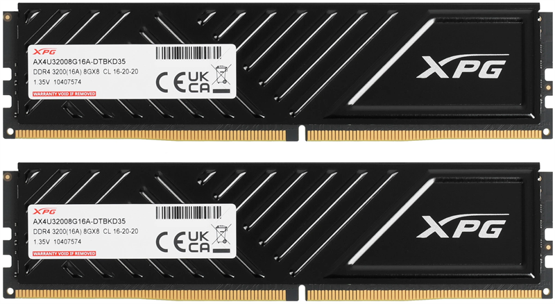 Оперативная память ADATA GAMMIX D35 DDR4 DIMM 16GB 3200MHz 2*8GB 16-20-20 BLACK DUAL TRAY