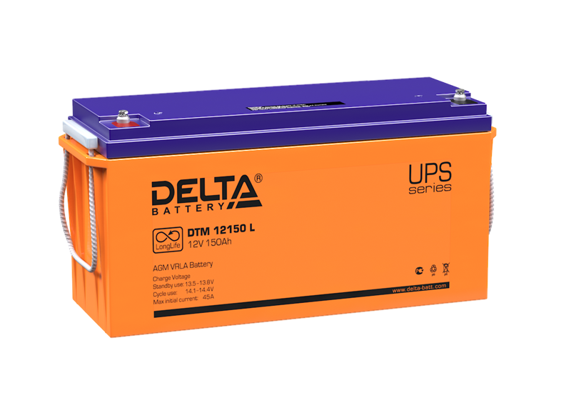 Аккумуляторная батарея Delta Аккумуляторная батарея для ИБП DTM 12150 L (12V / 150Ah) AGM, 12 лет (4614010640004)