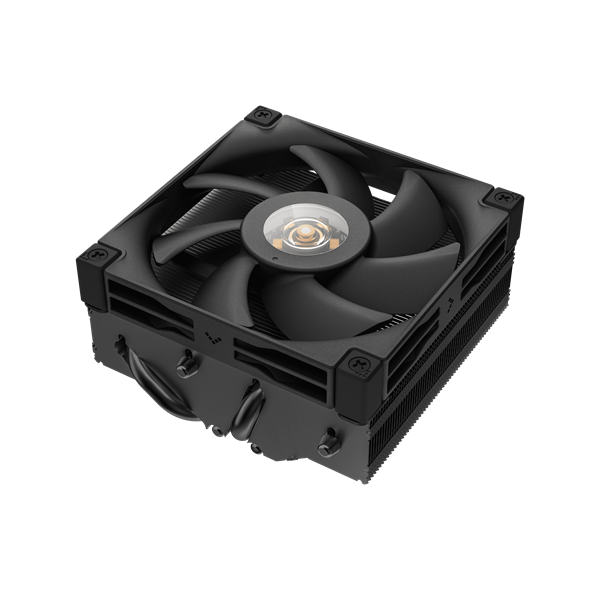 Кулер для процессора DEEPCOOL AN400 BLACK LGA1700/1200/115X/AM5/AM4 низкопрофильный 52,5 mm (27шт/кор, TDP 150W, PWM, Fan 120mm, 4 тепл. Трубок, Copper Base, White LED, черный) RET (R-AN400-BKWNMN-G)