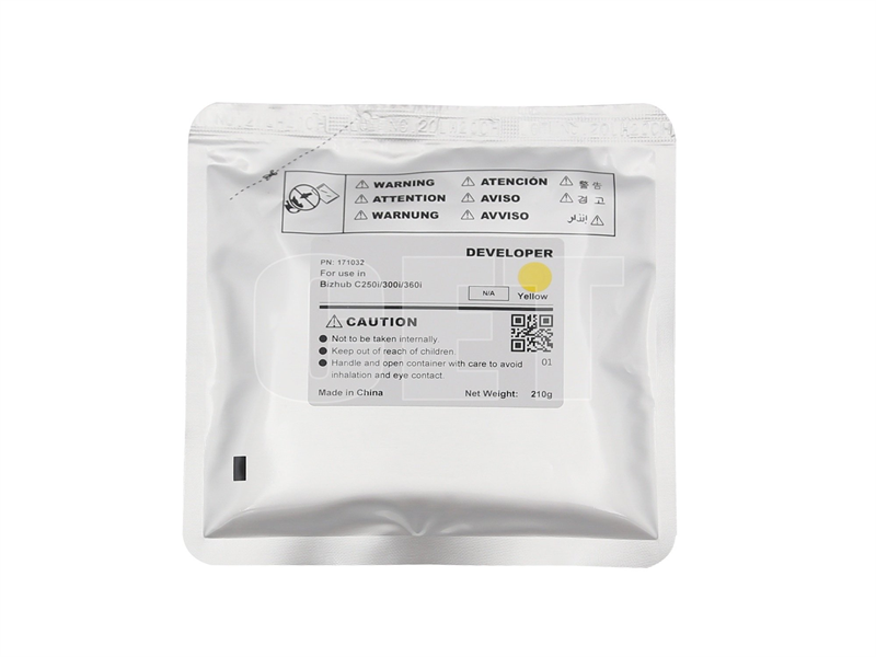 Тонеры и девелоперы Девелопер для KONICA MINOLTA Bizhub C250i/300i/360i (CET) Yellow, 210г, 1000000 стр., CET171032